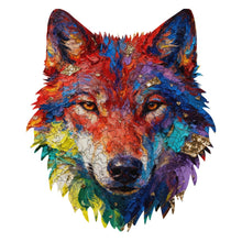 Lade das Bild in den Galerie-Viewer, Unregelmäßiges Holzpuzzles (Wolfskopfform) JJ0533027 mit Fotos Muster Text selbst gestalten und bedrucken
