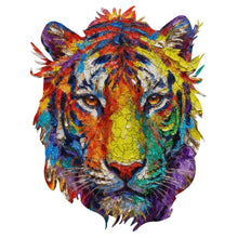 Lade das Bild in den Galerie-Viewer, Unregelmäßiges Holzpuzzles  (Tigerkopfform) JJ0533028 mit Fotos Muster Text selbst gestalten und bedrucken
