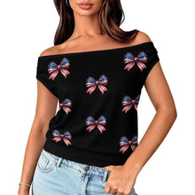 Lade das Bild in den Galerie-Viewer, Single Shoulder One Neck T-shirt 333
