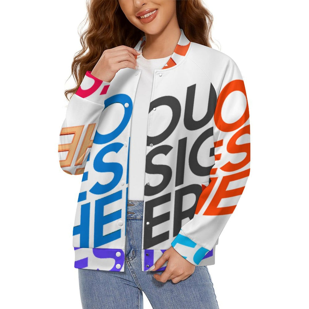 Multi-Image-Druck Damen / Frauen All Print College / Baseball Jacke SDS2507 mit Foto Text selbst gestalten und bedrucken