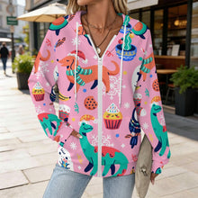 Lade das Bild in den Galerie-Viewer, Damen Waffelstrick Kapuzenjacke mit Reißverschluss personalisierbar
