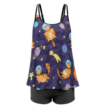 Lade das Bild in den Galerie-Viewer, Tankini mit Rock &amp; Shorts | Bauchweg Badekleid Damen (S-3XL)
