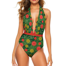 Lade das Bild in den Galerie-Viewer, Personalisierter Badeanzug Deep-V | Neckholder Monokini bedrucken
