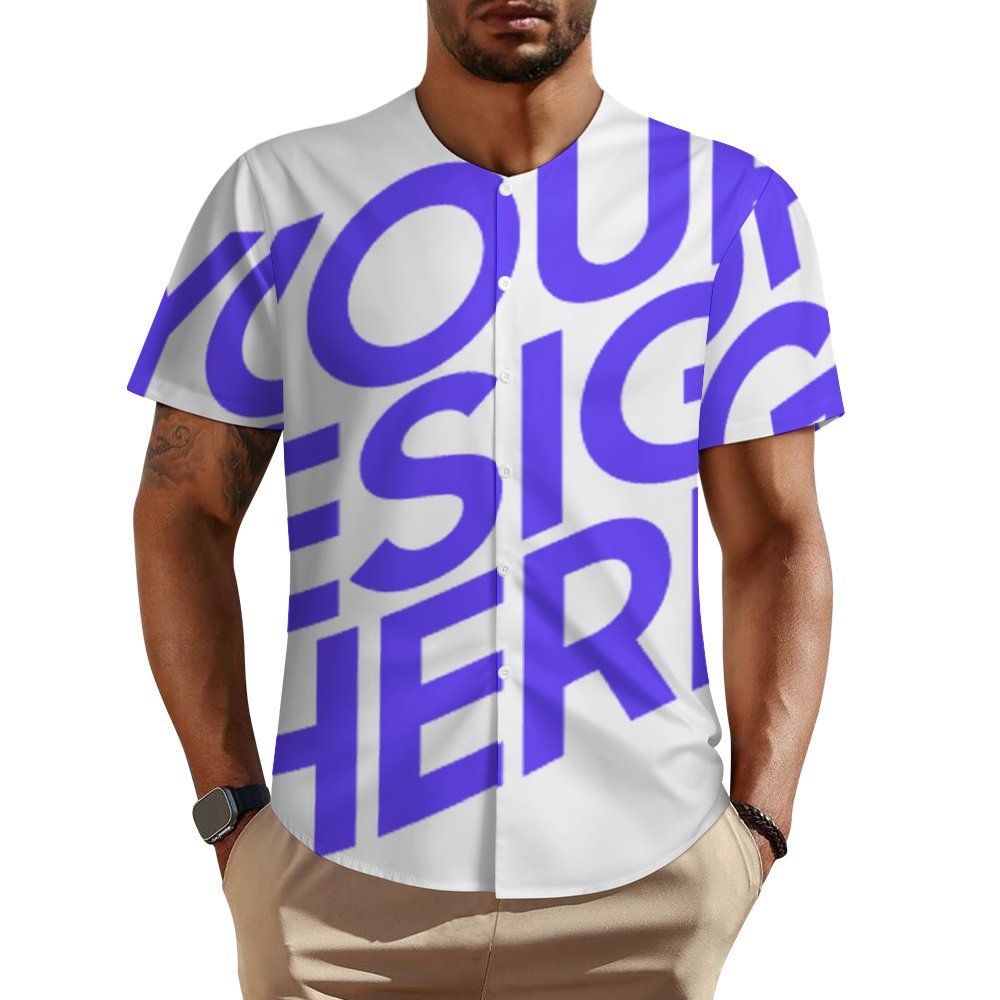 Einzelbild-Design Herren/Männer Kurzarm Hemd Shirt mit Rundschnitt LM018 mit Foto Design Motiv Text selbst gestalten und bedrucken