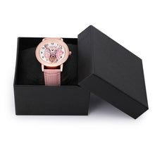 Lade das Bild in den Galerie-Viewer, Damenuhr personalisiert | Lederarmband Rosa | Uhr mit Foto
