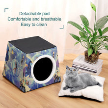 Lade das Bild in den Galerie-Viewer, Personalisierbare Haustierhöhle Kuschelbett für kleine Katzen &amp; Hunde
