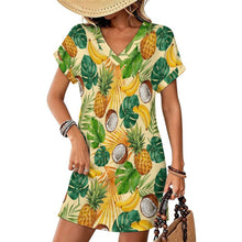 Lade das Bild in den Galerie-Viewer, Casual Flared Sleeve V-Neck Dress 1 (3)
