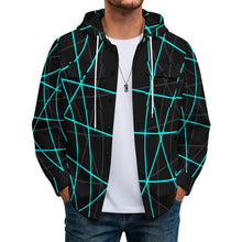 Lade das Bild in den Galerie-Viewer, Long Sleeved Hooded Shirt Jacket Line Curve
