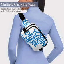 Lade das Bild in den Galerie-Viewer, Quadratische doppellagige Bauchtasche Waistbag Hüfttasche Waist Bag XB0610007 für Herren Damen mit Foto Design Motiv Text selbst gestalten und bedrucken

