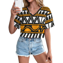 Lade das Bild in den Galerie-Viewer, Short V-neck Top African Pattern
