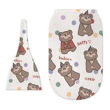 Lade das Bild in den Galerie-Viewer, Personalisiertes Baby-Puckset aus Baumwolle mit Mütze
