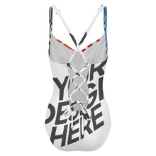 Lade das Bild in den Galerie-Viewer, Multi-Image-Druck Damen / Frauen One-piece Swimsuit Badeanzug SDSYY001 mit Fotos Muster Text Logo selbst gestalten und bedrucken
