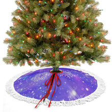 Lade das Bild in den Galerie-Viewer, Personalisierbare Weihnachtsbaumdecke | Beidseitig bedruckt &amp; mit Quasten
