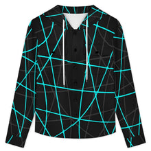Lade das Bild in den Galerie-Viewer, Long Sleeved Hooded Shirt Jacket Line Curve
