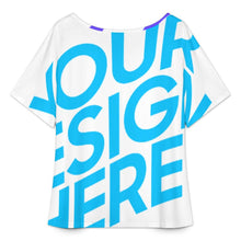 Lade das Bild in den Galerie-Viewer, Multi-Image-Design Damen / Frauen Lockeres V-Ausschnitt T-Shirt mit Schlitzsaum NT65 mit Foto Design Motiv Text selbst gestalten und bedrucken (Simple Design)
