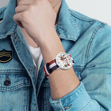 Lade das Bild in den Galerie-Viewer, Uhr mit Nylonarmband personalisiert | Rot-Weiß-Blau NATO Strap
