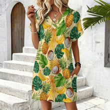 Lade das Bild in den Galerie-Viewer, Casual Flared Sleeve V-Neck Dress 1 (3)
