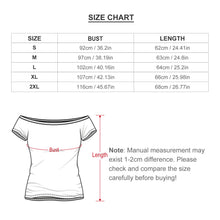 Lade das Bild in den Galerie-Viewer, Multi-Image-Design Damen / Frauen Schulterfreies Kurzarm Oberteil LM076 mit Foto Design Motiv Text selbst gestalten und bedrucken
