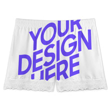 Lade das Bild in den Galerie-Viewer, Einzelbilddruck Damen / Frauen kurze Pyjamahose mit Spitzenbesatz SDS2516 mit Fotos Muster Text Logo selbst gestalten und bedrucken
