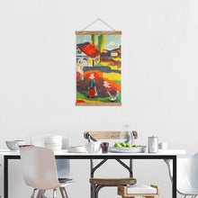 Lade das Bild in den Galerie-Viewer, Leinen Wandbild hängend personalisiert | Stoffposter mit Holzleisten
