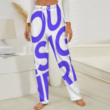 Lade das Bild in den Galerie-Viewer, Einzelbild-Design Damen / Frauen Plüschiger lockerer Zuhause Pyjamahose LM072 mit Foto Design Motiv Text selbst gestalten und bedrucken
