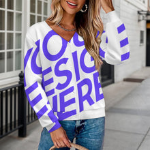 Lade das Bild in den Galerie-Viewer, Einzelbilddruck Damen / Frauen Pullover Strickjacke LM228 mit Fotos Muster Text Logo selbst gestalten und bedrucken
