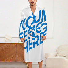 Lade das Bild in den Galerie-Viewer, Einzelbild-Design Unisex Langarm Nachthemd Bademantel mit Gürtel LM127 mit Fotos Muster Text Logo selbst gestalten und bedrucken
