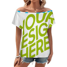 Lade das Bild in den Galerie-Viewer, Multi-Image-Design Damen / Frauen Schulterfreies Kurzarm Oberteil LM076 mit Foto Design Motiv Text selbst gestalten und bedrucken
