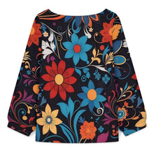 Lade das Bild in den Galerie-Viewer, Long-sleeved Button-up Shirt Flowers, Totems, Retro
