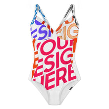 Lade das Bild in den Galerie-Viewer, Multi-Image-Druck Damen / Frauen One-piece Swimsuit Badeanzug SDSYY001 mit Fotos Muster Text Logo selbst gestalten und bedrucken
