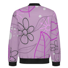 Lade das Bild in den Galerie-Viewer, Lightweight Pilot Jacket Purple, Hand Drawn, Flower, Line
