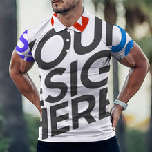 Lade das Bild in den Galerie-Viewer, Multi-Image-Druck Sommer Ice Silk Polo T-Shirt Herren / Männer B612 mit Fotos Muster Text Logo selbst gestalten und bedrucken
