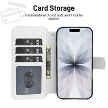 Lade das Bild in den Galerie-Viewer, Personalisiertes iPhone 17 Leder Flip-Case mit Kartenfach und Lanyard
