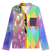 Lade das Bild in den Galerie-Viewer, Multi-Image-Druck Damen / Frauen Langärmliger Pyjama Anzug mit V-Ausschnitt B99TZ mit Foto Design Motiv Text selbst gestalten und bedrucken
