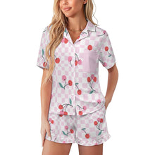 Lade das Bild in den Galerie-Viewer, Einzelbilddruck Damen / Frauen Rüschen Pyjama Set mit kurzen Ärmeln C11TZ mit Foto Design Motiv Text selbst gestalten und bedrucken
