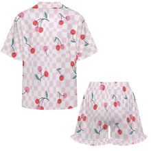 Lade das Bild in den Galerie-Viewer, Einzelbilddruck Damen / Frauen Rüschen Pyjama Set mit kurzen Ärmeln C11TZ mit Foto Design Motiv Text selbst gestalten und bedrucken
