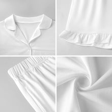 Lade das Bild in den Galerie-Viewer, Multi-Image-Druck Damen / Frauen Rüschen Pyjama Set mit kurzen Ärmeln C11TZ mit Foto Design Motiv Text selbst gestalten und bedrucken
