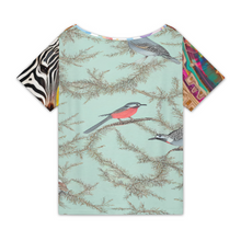 Lade das Bild in den Galerie-Viewer, Multi-Image-Design Damen / Frauen T-Shirt mit schrägem Kragen und kurzen Ärmeln DVL selbst gestalten und bedrucken
