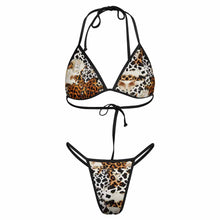 Lade das Bild in den Galerie-Viewer, Damen / Frauen Einzelbild-Design Push-Up Triangel Bikini Set 2-teilig Bademode J195D57 mit Schnüren BH + String mit Ihrem Design Motiv Foto Text selbst gestalten und bedrucken
