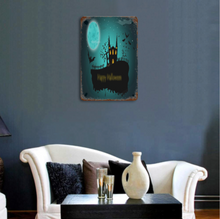 Lade das Bild in den Galerie-Viewer, Halloween Dekoration Metallschild Blechschilder Deko Schild Wand- und Türdeko mit Rost (Vertikale Version) mit Foto Design Motiv Text selbst gestalten und bedrucken
