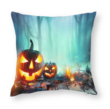 Lade das Bild in den Galerie-Viewer, Halloween Dekoration Polyester Kissenbezug Kuschelkissen Kissenhülle 4er-Set mit Foto Design Motiv Text selbst gestalten und bedrucken
