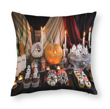 Lade das Bild in den Galerie-Viewer, Halloween Dekoration Polyester Kissenbezug Kuschelkissen Kissenhülle 4er-Set mit Foto Design Motiv Text selbst gestalten und bedrucken
