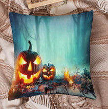 Lade das Bild in den Galerie-Viewer, Halloween Dekoration Polyester Kissenbezug Kuschelkissen Kissenhülle 4er-Set mit Foto Design Motiv Text selbst gestalten und bedrucken
