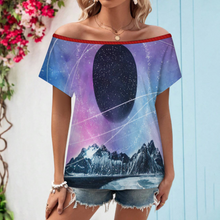 Lade das Bild in den Galerie-Viewer, Multi-Image-Design Damen / Frauen Schulterfreies Kurzarm Oberteil LM076 mit Foto Design Motiv Text selbst gestalten und bedrucken
