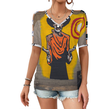Lade das Bild in den Galerie-Viewer, Multi-Image-Design Damen / Frauen  Schulterfreies Kurzarm-Kleid T-shirt LM077 mit Foto Design Motiv Text selbst gestalten und bedrucken (Simple Design)
