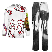 Lade das Bild in den Galerie-Viewer, Personalisierter Multi-Image-Druck Herren Schlafanzug Pajama LM092 in langer Form 2-tlg. mit Fotos Muster Text Logo selbst gestalten und bedrucken
