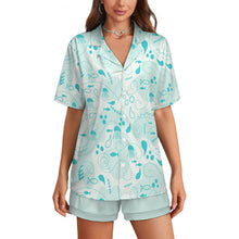 Lade das Bild in den Galerie-Viewer, Damen / Frauen Kurze Schlafanzug Shorty Pyjama Set LM093 mit Foto Design Motiv Text selbst gestalten und bedrucken
