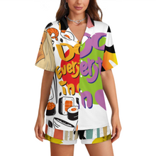 Lade das Bild in den Galerie-Viewer, Multi-Image-Druck Damen / Frauen Kurze Schlafanzug Shorty Pyjama Set LM093 mit Foto Design Motiv Text selbst gestalten und bedrucken
