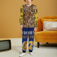 Lade das Bild in den Galerie-Viewer, Multi-Image-Druck Kinder Rundhalsausschnitt Langarm Pyjama-Set LM126 mit Fotos Muster Text Logo selbst gestalten und bedrucken
