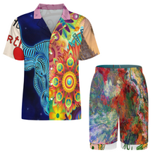 Lade das Bild in den Galerie-Viewer, Multi-Image-Druck Herren / Männer Kurzarm Pyjama Set aus Eisseide LM135 mit Foto Design Motiv Text selbst gestalten und bedrucken
